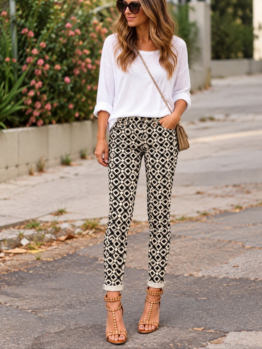 ❤ J CREW TOOTHPICK SKINNY GEOMETRIC PRINT JEANS, 14 (32)
